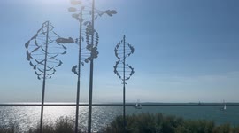 Wind-Powered Public Art Kinetic Sculptures at the Outer Harbor on Lake Erie