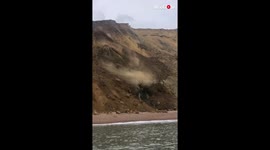 Passengers on UK boat trip witness massive landslide in Dorset