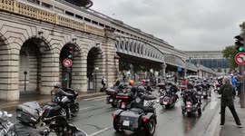 Hommage for the french singer Johnny Hallyday by the inauguration of an artwork made of a real Harley Davidson on a guitar.14sept2021. Paris, Bercy Accor Hotel Arena