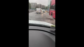 Tower Bridge flooded as London hit with torrential rain