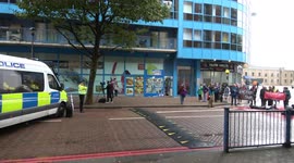 DESI 2021; Anti-arms fair protestors blocking Western Gateway in London in an attempt to disrupt the DSEI 2021, one of the world’s largest arms fairs