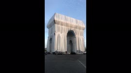 France: Arc De Triomphe Wrapped Up As Tribute To Late Artist Christo In Paris