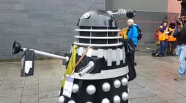 A DALEK visited DSEI arms fair on first day of opening today