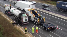 Milk tanker fire causes long delays on M1 motorway in Buckinghamshire