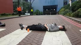 Protesters target the first day of DSEI arms fair by blocking roads leading into the venue