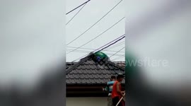 a painter almost died of an electric shock while painting a roof