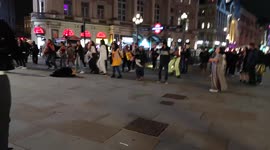 Late Night Impromptu Dancing In Piccadilly Circus In London