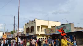 Indian Ganesh festival celebration traditional street published lot of people 4k footage