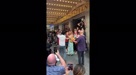 US: Cast Of Hamilton Sing “New York, New York” Outside Theater To Celebrate Reopening 2