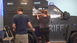 Dad makes son's drawing of dream bed come to life with impressive police-themed DIY project