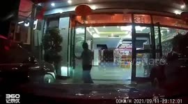 Cars drives through hotel lobby to park in China