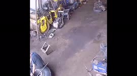 A worker sustained serious injuries from a wheel explosion