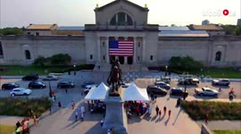 'Thousands of US flags planted in Forest Park to pay tribute to 9/11 heroes (drone footage)'