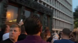 Slovenian citizens protest against measures to combat coronavirus, Ljubljana, Slovenia