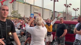 Protesters chant -