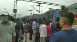 Fire breaks out on train engine in central India