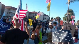 Recall Gavin Newsome protest in Long Beach, US