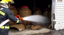 Jars of Chinese liquor leak and shatter at warehouse due to earthquake in southern China