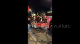Trailer with musicians for the Mexican Independence Day in Chicago