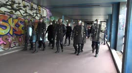 Star Wars 'imperial march' chanted as French police evacuate blockade