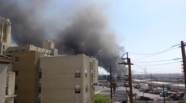 Boyle Heights bursts into flames just outside downtown Los Angeles
