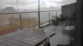 Crazy hail and violent storm hit L'Alcora, Spain
