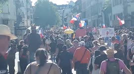 Protest against Health Pass and mandatory vaccination takes place in Strasbourg, France