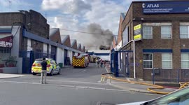 Huge fire breaks out on Brent industrial estate.