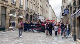 Anti-health pass protest in Rennes, France