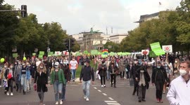 Anti-abortion and pro-choice protestors face off during 'Marsch für Leben' rally in Berlin