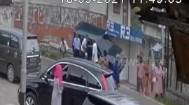 CCTV captures impressive moment truck loses control creating collision in Indonesia