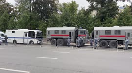 A man was detained in Moscow, Russia with a poster
