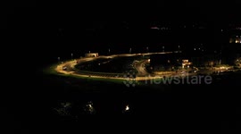 Portrush At Night Captured By Drone - Towns At Night