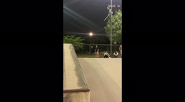 'Hesitation while hitting the 11-Stair causes skateboarder to CRASH HARD'