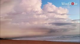 'Soothing timelapse of a shelf cloud appearing over Ormond Beach'