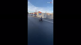 Nasty smash for US boy attempting motorbike wheelies