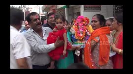 Devotees immersed the idol of Ganpati ji Maharaj with great fervor and enthusiasm today by taking them from Sai temple..