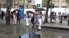 Rainy afternoon off Trafalgar Square - London