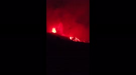Lava pours down sides of erupting Canary Islands volcano