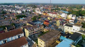 Aerial Footage Of Grand Canal In Huai'an, Jiangsu, China