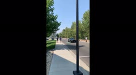 President Biden / Motorcade visiting Albertsons Stadium at Boise State University