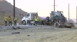 Pickup Driver Killed in Early Morning Crash With Semi Truck Carrying Heavy Construction Equipment