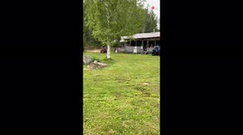 ''To infinity and beyond!' Man trying to jump river on ATV LANDS HARD in water '