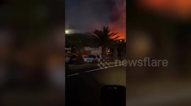 Watch as lava flow from the Cumbre Vieja volcano on the island of La Palma