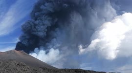Closeup footage of eruption on Mount Etna on Tuesday