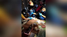 Animal protection volunteers and police officers rescue dozens of abandoned pets in eastern China