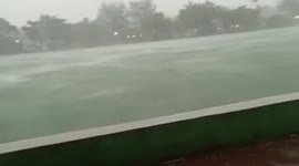 Torrential rain, strong winds damage buildings in Indonesia's Depok City