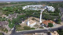 OLD LIGHTHOUSE AND NEW LIGHTHOUSE OF EL ROMPIDO PORT, HUELVA, SPAIN