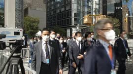 Turkish and South Korean Presidents arriving at the UN in Manhattan