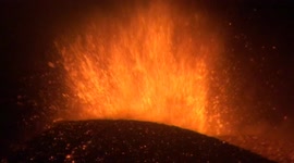 Extreme close-up of intense La Palma volcano